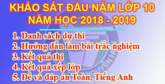 KHẢO SÁT ĐẦU NĂM KHỐI 10