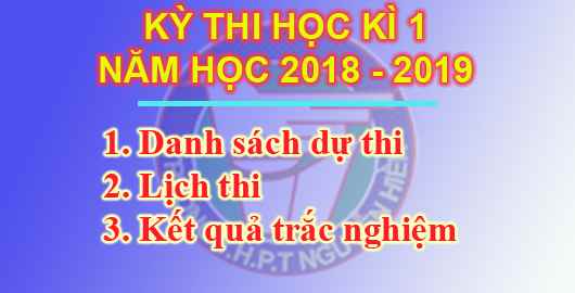 THI HỌC KỲ 1 NĂM HỌC 2018 - 2019